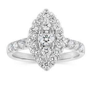 Luminesce Lab Grown 1 Carat Diamond Marquise Ring Shape in 9ct White Gold