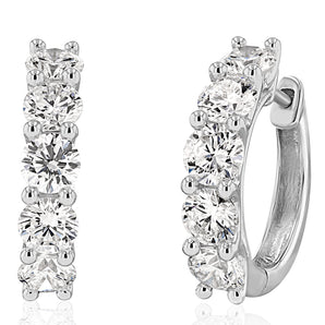 Luminesce Lab Grown 1 Carat Diamond Hoop Earrings in Sterling Silver
