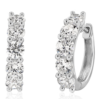 Luminesce Lab Grown 1 Carat Diamond Hoop Earrings in Sterling Silver