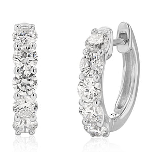Luminesce Lab Grown 2 Carats Diamond Hoop Earrings in Sterling Silver