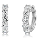 Luminesce Lab Grown 3 Carats Diamond Hoop Earrings in Sterling Silver