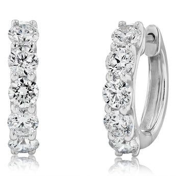 Luminesce Lab Grown 3 Carats Diamond Hoop Earrings in Sterling Silver