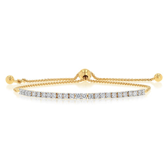 Luminesce Lab Grown 1 Carat Diamond Bolo Bracelet in Gold Plated SterlingSilver