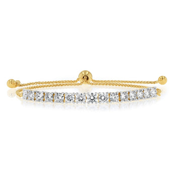 Luminesce Lab Grown 3 Carat Diamond Bolo Bracelet in Gold Plated Sterling Silver
