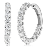 Luminesce Lab Grown 5 Carats Diamond Hoop Earrings in Sterling Silver