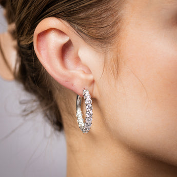 Luminesce Lab Grown 5 Carats Diamond Hoop Earrings in Sterling Silver