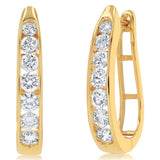 Luminesce Lab Grown 1.5 Carats Diamond Hoop Earrings in 9ct Yellow Gold