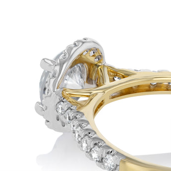Luminesce Lab Grown 1 Carat Halo Brilliant Cut Ring in 9ct Yellow Gold
