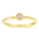 Luminesce Lab Grown 1/10 Carat Brilliant Cut Bezel Solitaire Diamond Ring in 9ct Yellow Gold