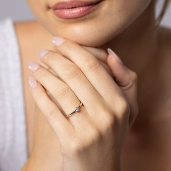 Luminesce Lab Grown 1/10 Carat Brilliant Cut Bezel Solitaire Diamond Ring in 9ct Yellow Gold