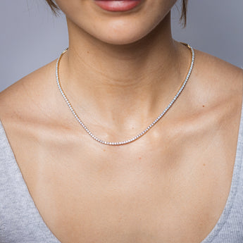 Luminesce Lab Grown 6 Carat Diamond 40cm Tennis Necklace in 9ct Yellow Gold