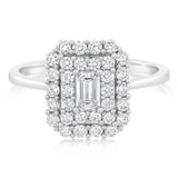 0.73 Carat Luminesce Lab Grown Diamond Emerald Ring in 9ct White Gold