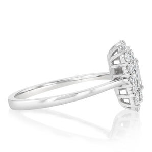 0.70 Carat Luminesce Lab Grown Diamond Emerald Ring in 9ct White Gold