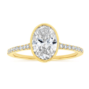 Luminesce Lab Grown 2.23 Carat Diamond Solitaire Bezel Ring in 9ct Yellow Gold