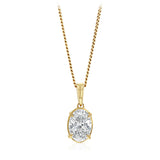 Luminesce Lab Grown 1 Carat Oval Diamond Solitaire Pendant in 9ct Yellow Gold
