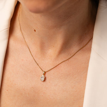 Luminesce Lab Grown 1 Carat Oval Diamond Solitaire Pendant in 9ct Yellow Gold