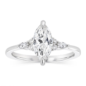 Luminesce Lab Grown 1.10 Carat Diamond Marquise Ring in 9ct White Gold