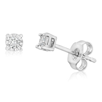 Luminesce Lab Grown 0.10 Carat Diamond Stud Earrings in Sterling Silver