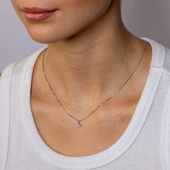 Luminesce Lab Grown 0.05 Carat Solitaire Diamond Pendant in Sterling Silver on 45cm Chain