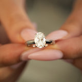 Luminesce Lab Grown 2 Carats Diamond Oval Solitaire Ring in Platinum