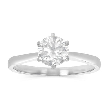 Luminesce Lab Grown 1 Carat Certified Diamond Solitaire Ring in 18ct White Gold