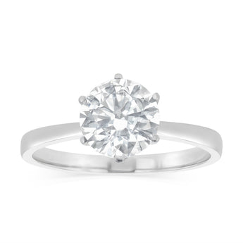 Luminesce Lab Grown 1.5 Carats Certified Diamond Solitaire Ring in 18ct White Gold
