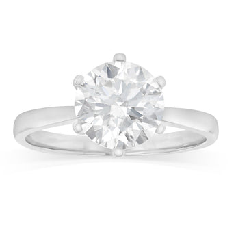 Luminesce Lab Grown 2 Carats Certified Diamond Solitaire Ring in 18ct White Gold