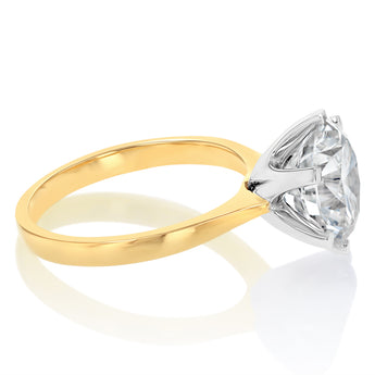 Luminesce Lab Grown 4 Carats Certified Diamond Solitaire Ring in 18ct Yellow Gold