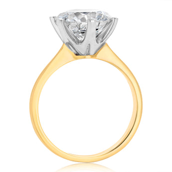 Luminesce Lab Grown 4 Carats Certified Diamond Solitaire Ring in 18ct Yellow Gold