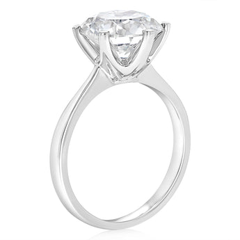 Luminesce Lab Grown 4 Carats Certified Diamond Solitaire Ring in 18ct White Gold