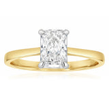 Luminesce Lab Grown 1 Carat Certified Radiant Diamond Solitaire Ring in 18ct Yellow Gold