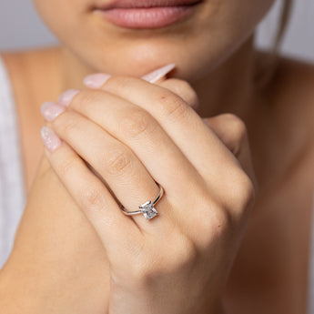 Luminesce Lab Grown 1 Carat Certified Radiant Diamond Solitaire Ring in 18ct White Gold