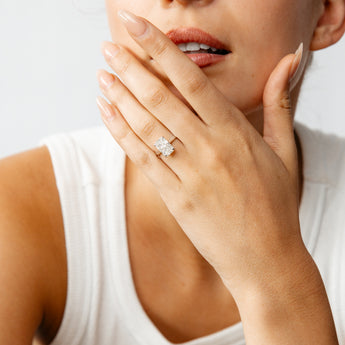 Luminesce Lab Grown 3 Carats Certified Radiant Diamond Solitaire Ring in 18ct White Gold