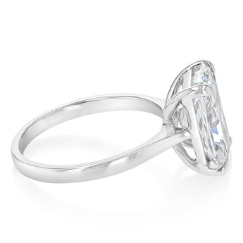 Luminesce Lab Grown 4 Carats Certified Radiant Diamond Solitaire Ring in 18ct White Gold
