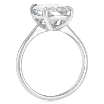 Luminesce Lab Grown 4 Carats Certified Radiant Diamond Solitaire Ring in 18ct White Gold