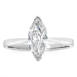 Luminesce Lab Grown 1 Carat Certified Marquise Diamond Solitaire Ring in 18ct White Gold