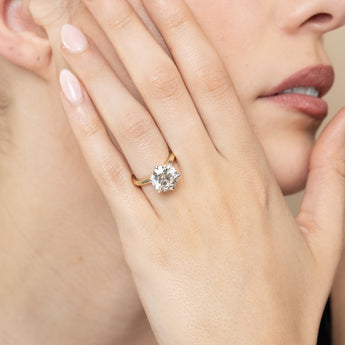 Luminesce Lab Grown 4 Carat Diamond Brilliant Solitaire Ring in 9ct Yellow Gold