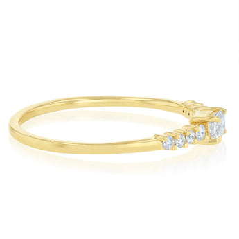 Luminesce Lab Grown 1/3 Carat Diamond Emerald Ring in 9ct Yellow Gold