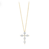 Luminesce Lab Grown 0.60 Carat Diamond Cross Pendant on 45cm Chain in 9ct Yellow Gold