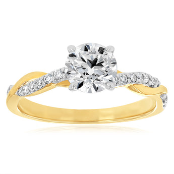 Luminesce Lab Grown 1.10 Carats Diamond Ring in 9ct Yellow Gold