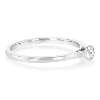 Luminesce Lab Grown 1/10 Carat Diamond Bezel Solitaire Ring in Sterling Silver