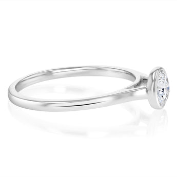 Luminesce Lab Grown 1/2 Carat Diamond Bezel Solitaire Ring in Sterling Silver