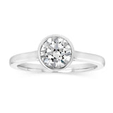 Luminesce Lab Grown 1 Carat Diamond Bezel Solitaire Ring in Sterling Silver