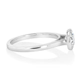 Luminesce Lab Grown 1 Carat Diamond Bezel Solitaire Ring in Sterling Silver