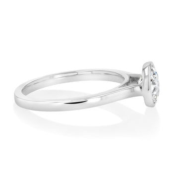 Luminesce Lab Grown 1 Carat Diamond Bezel Solitaire Ring in Sterling Silver