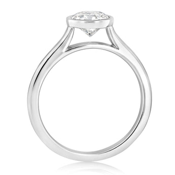 Luminesce Lab Grown 1 Carat Diamond Bezel Solitaire Ring in Sterling Silver