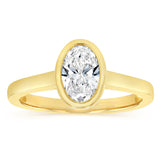 Luminesce Lab Grown 1 Carat Diamond Bezel Solitaire Ring in 9ct Yellow Gold