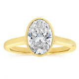 Luminesce Lab Grown 2 Carat Diamond Bezel Solitaire Ring in 9ct Yellow Gold