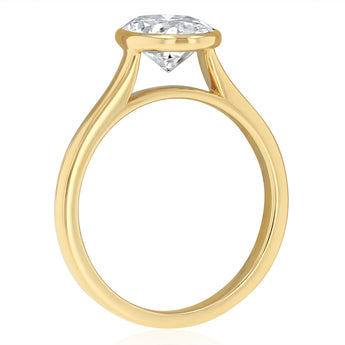 Luminesce Lab Grown 2 Carat Diamond Bezel Solitaire Ring in 9ct Yellow Gold