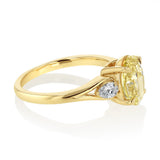 Luminesce Lab Grown 2.30 Carats Diamond Ring with 2 Carats Yellow Oval Centre Diamond in 9ct Yellow Gold